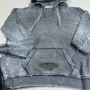 World cup distressed hoodie